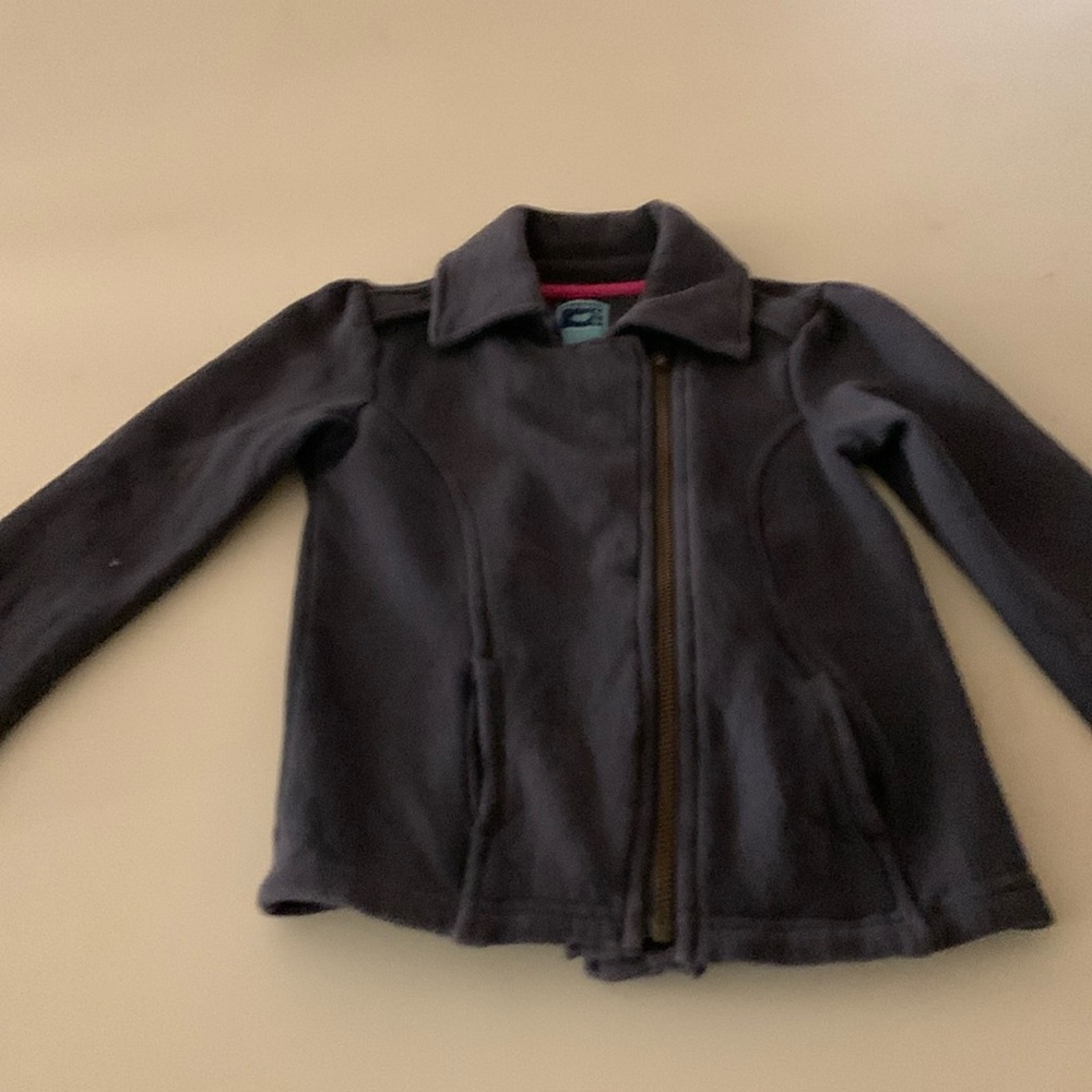 Girls , gray fleece jacket, 4T, gently used.